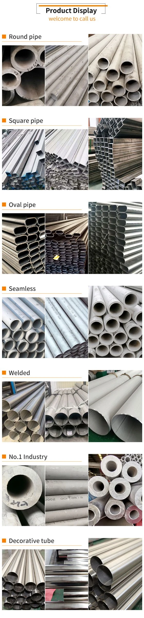 Chinese Manufacturer ASTM JIS En 201 304 316 316L 420 430 904 Ss Welded Polished Seamless Round Stainless Steel Pipe Stainless Steel Tube